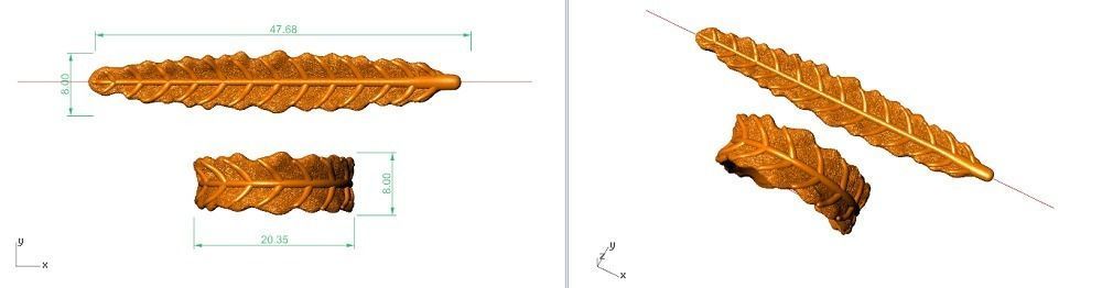 Leaf plain nature Ring 01 3D print model_21