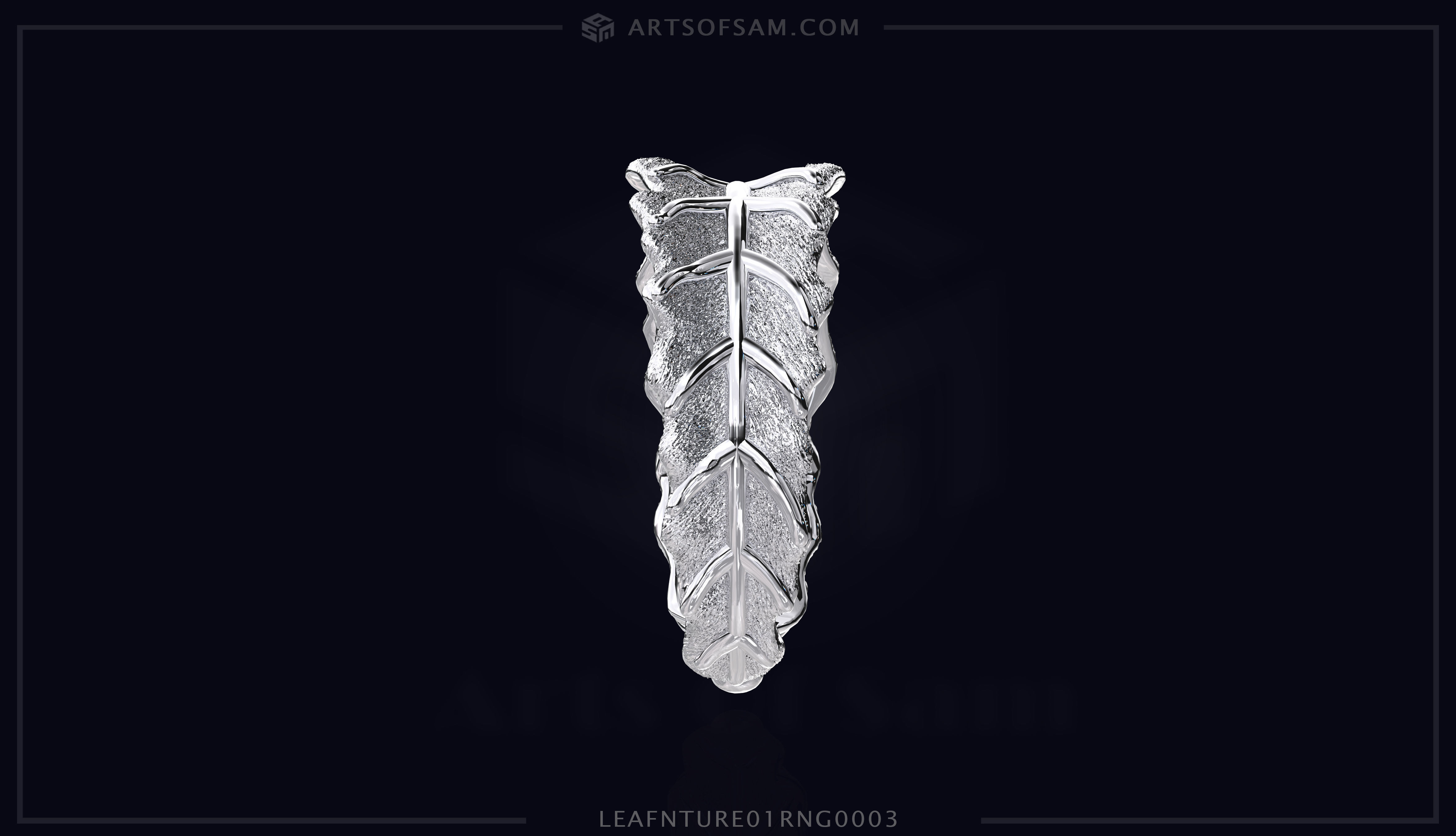Leaf plain nature Ring 01 3D print model_14