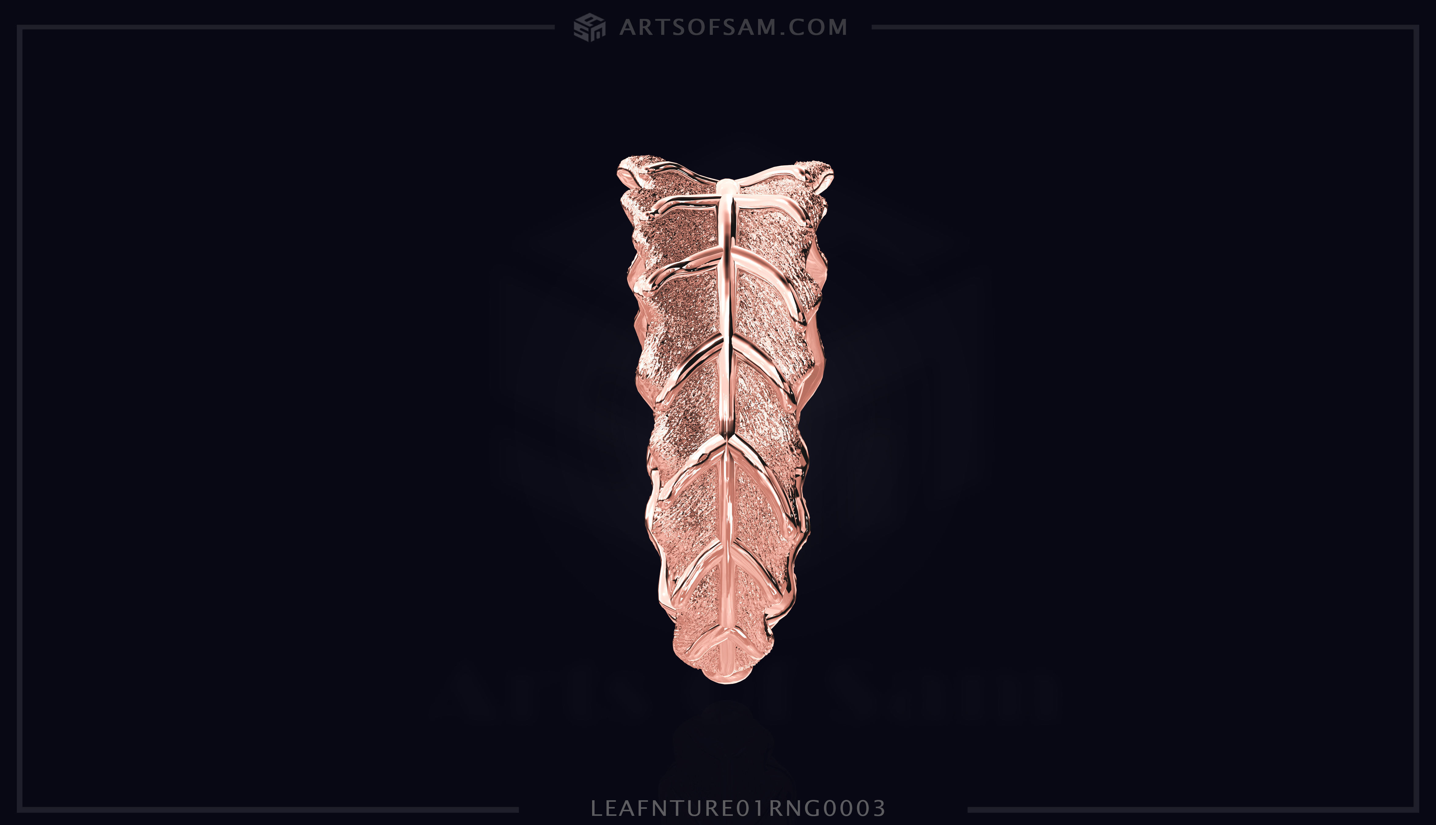Leaf plain nature Ring 01 3D print model_13