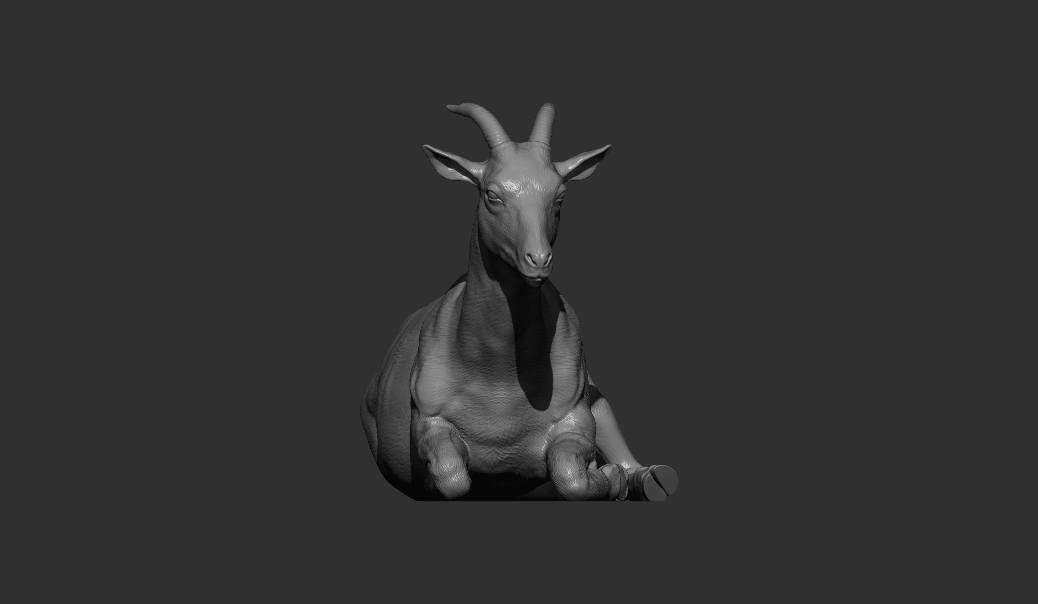 The goat lies 3D print model_12