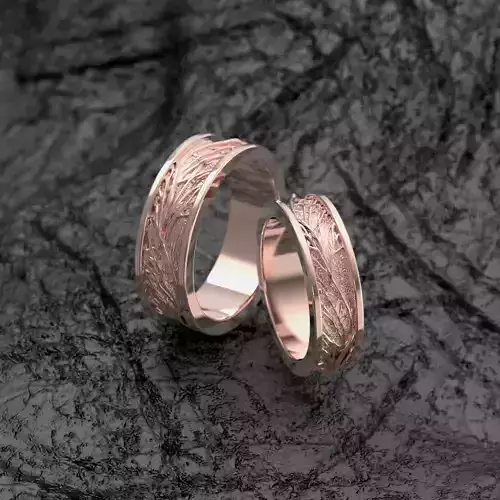 Wedding rings with branches