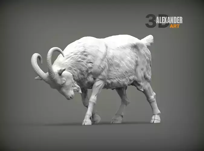 Goat attacks 3D print model