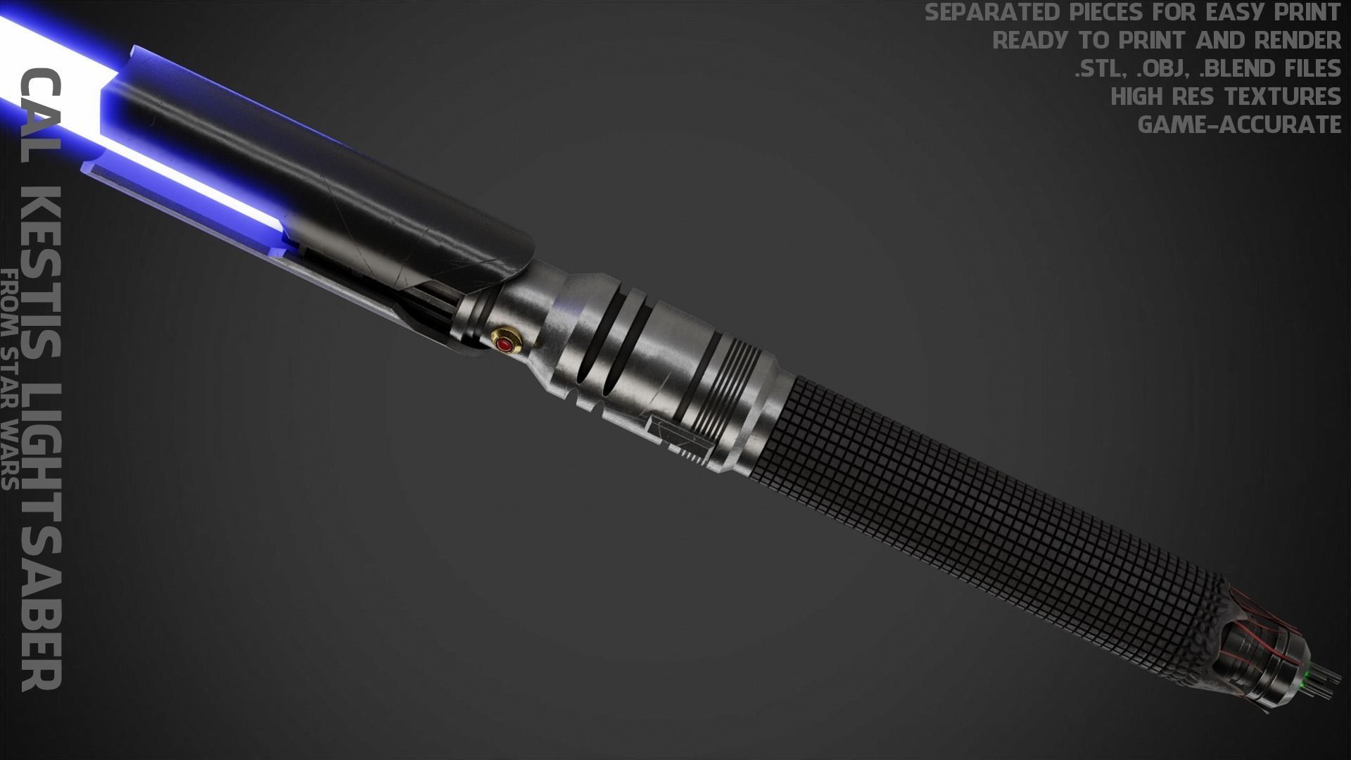Star Wars Cal Kestis Lightsaber for Cosplay 3D model 3D