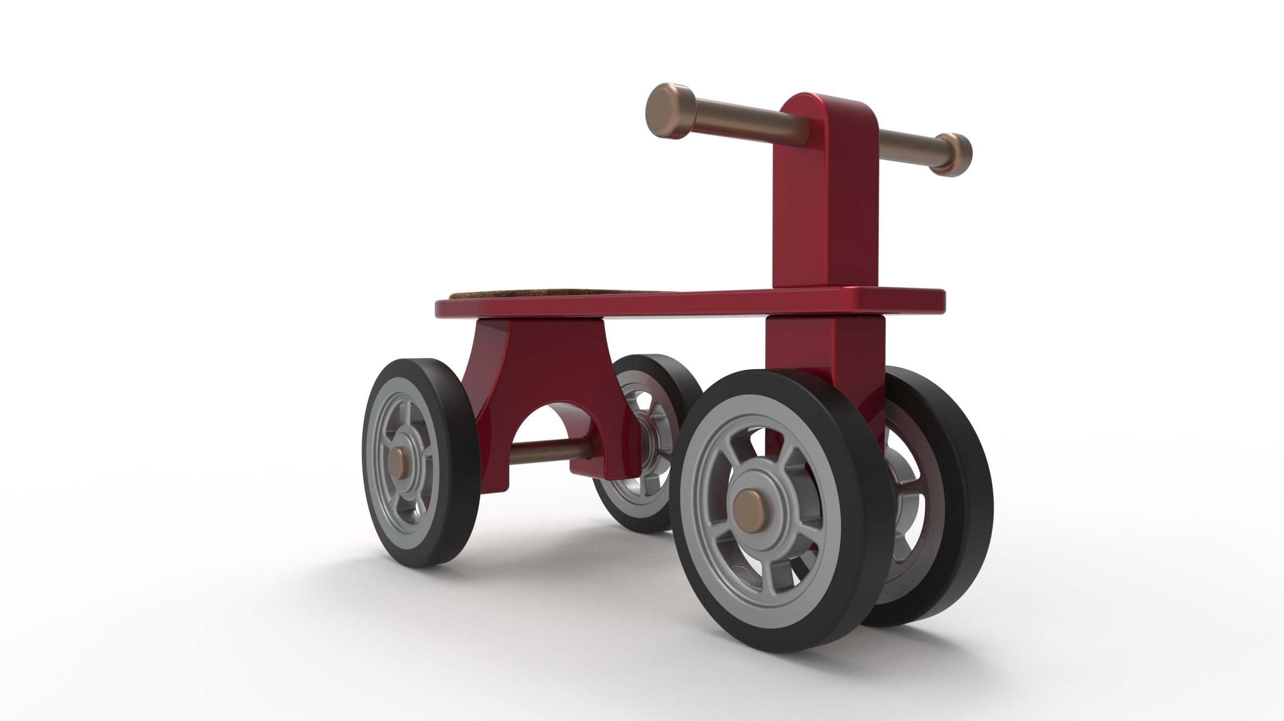 Kids bike Low-poly 3D model_4