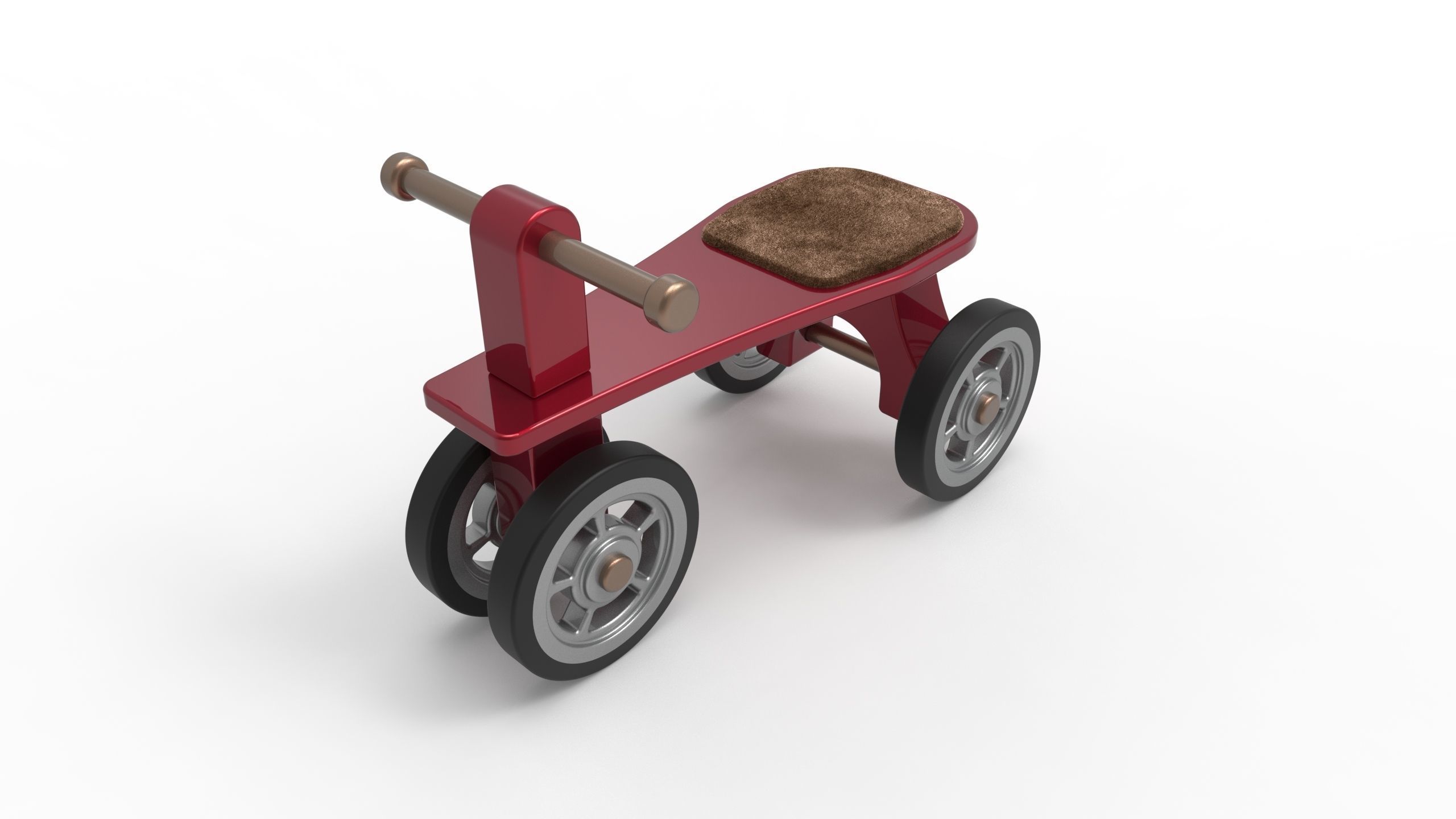 Kids bike Low-poly 3D model_1