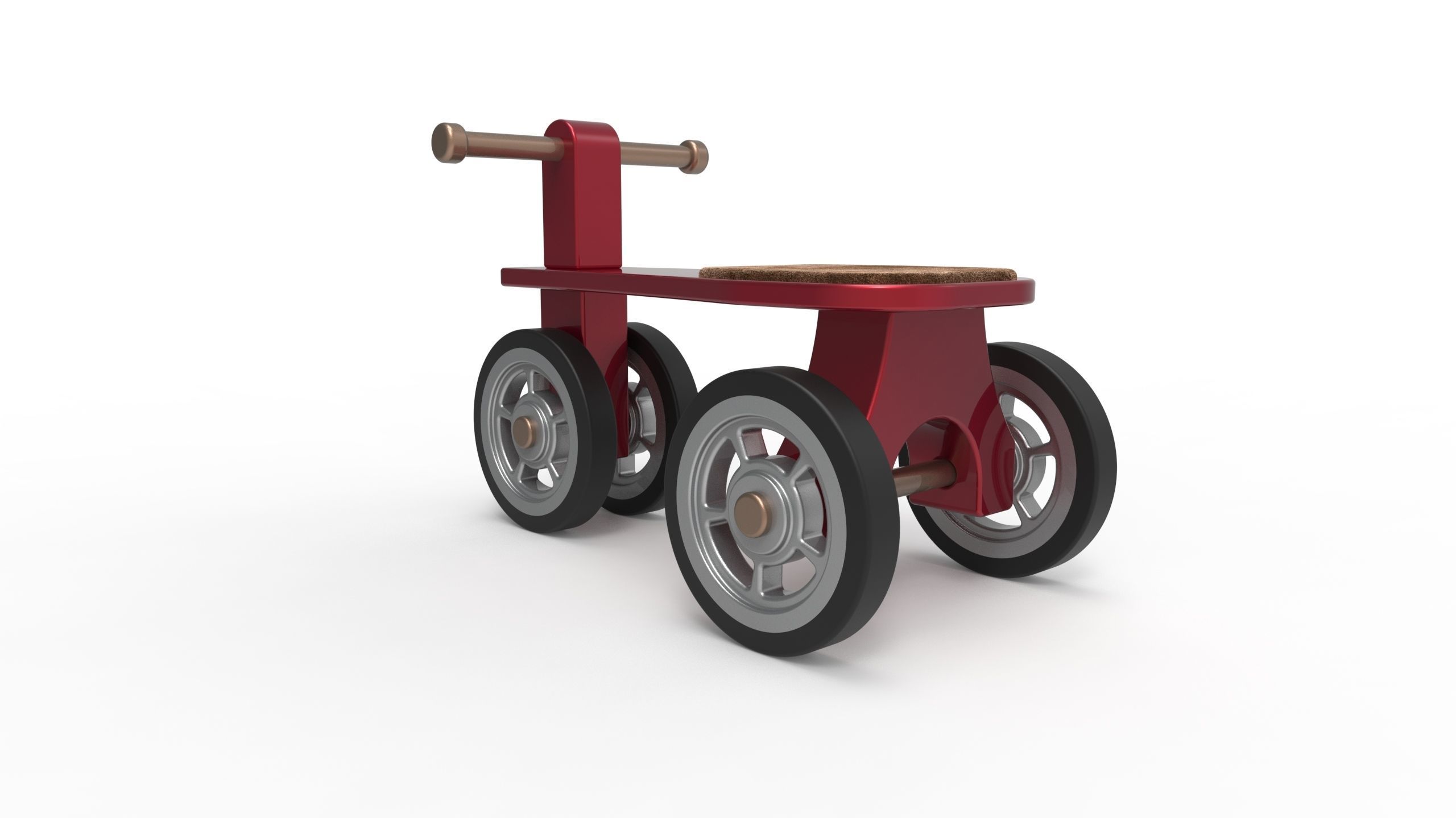 Kids bike Low-poly 3D model_2