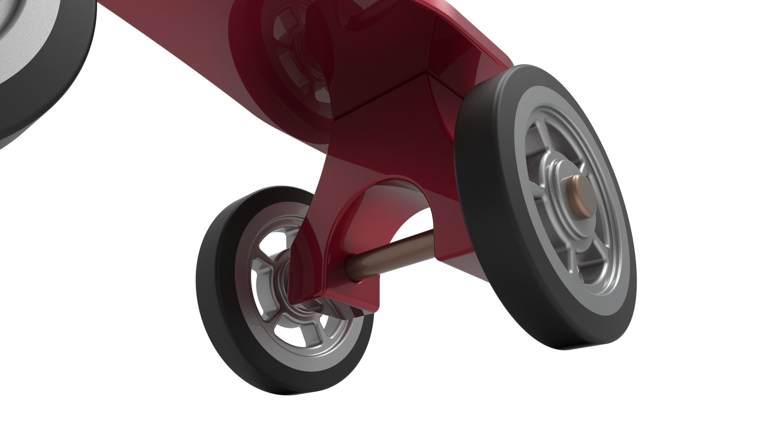 Kids bike Low-poly 3D model_8