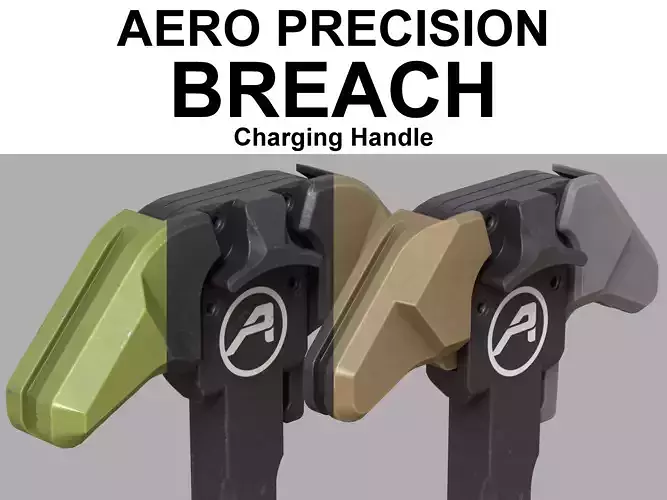 BREACH Charging Handle - Replica - LOW POLY