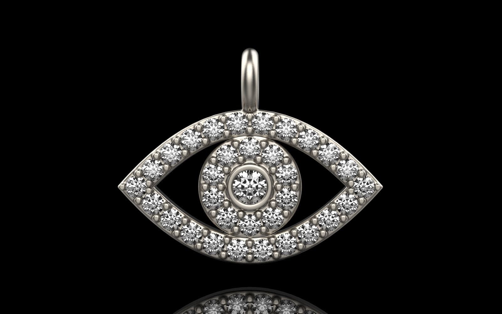 Eye pendant model 360 3D print model_13