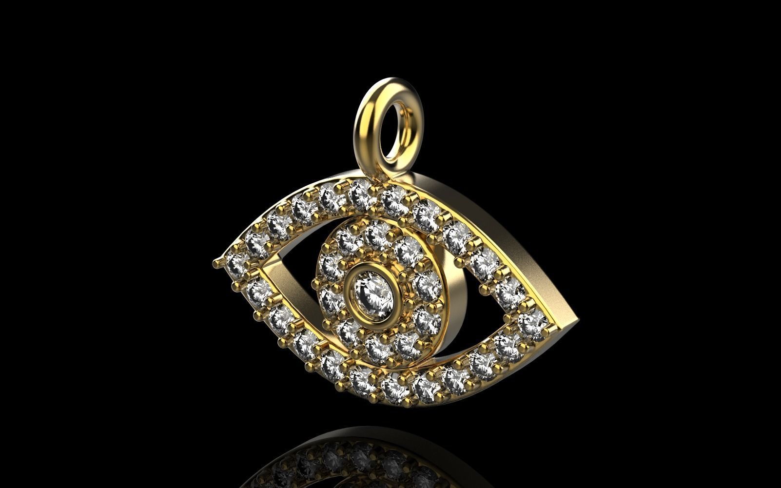 Eye pendant model 360 3D print model_18