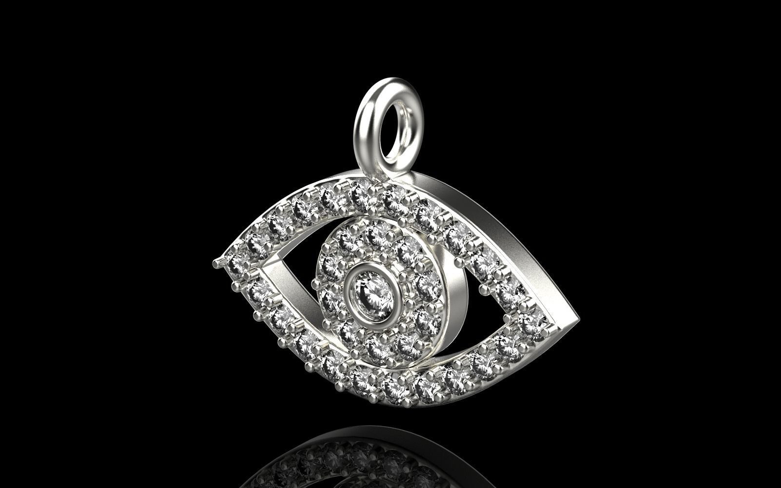 Eye pendant model 360 3D print model_19