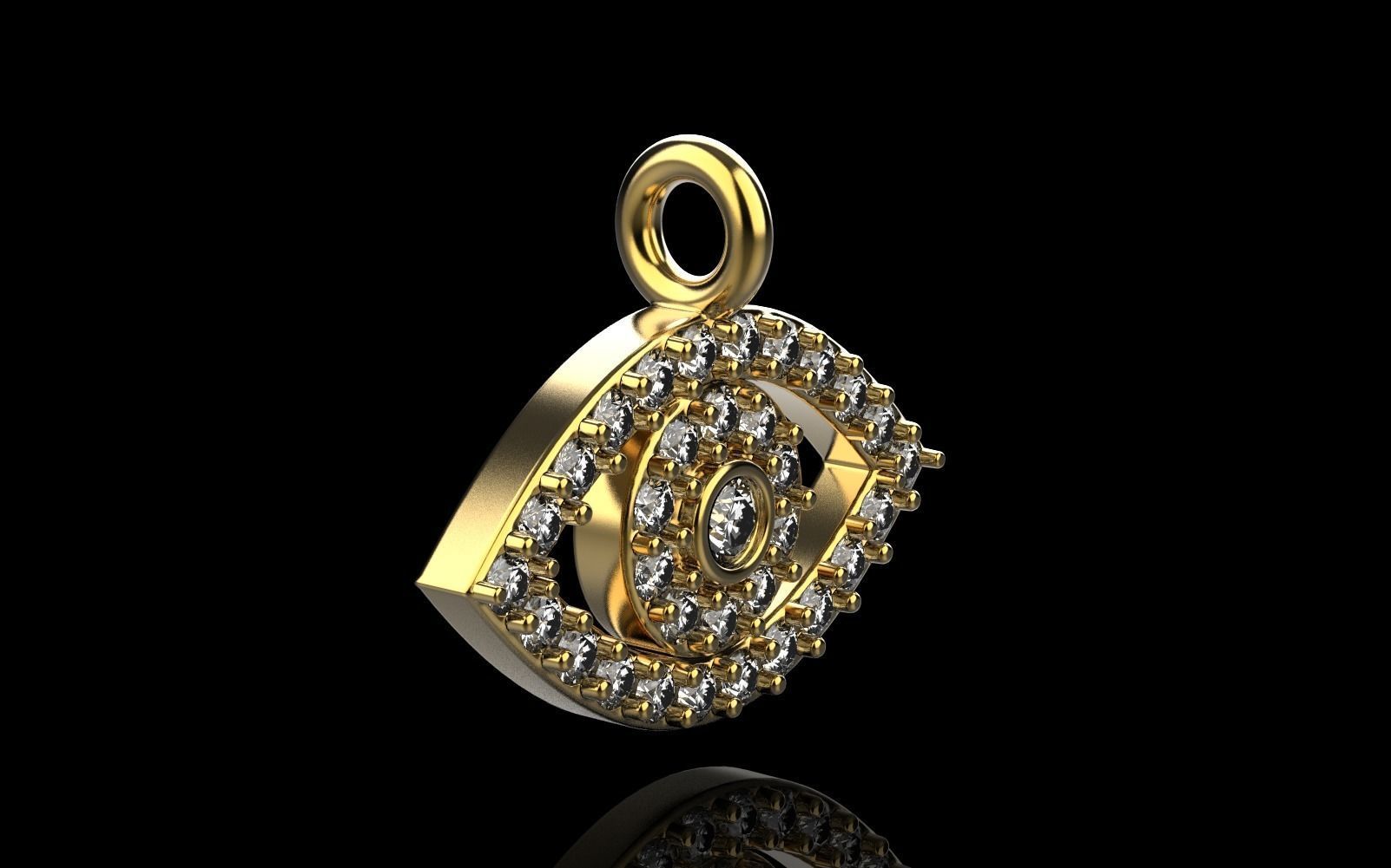 Eye pendant model 360 3D print model_29