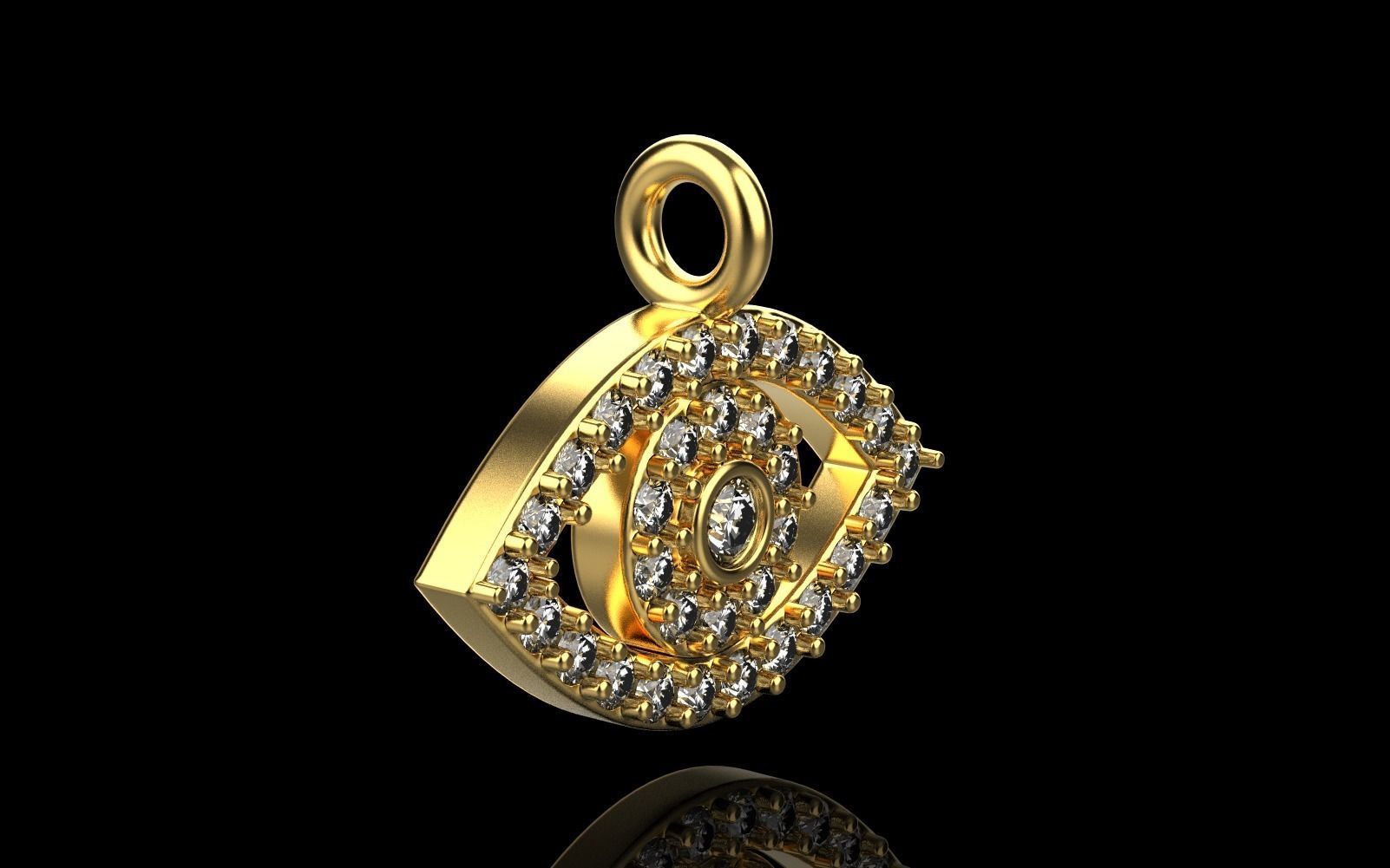 Eye pendant model 360 3D print model_23