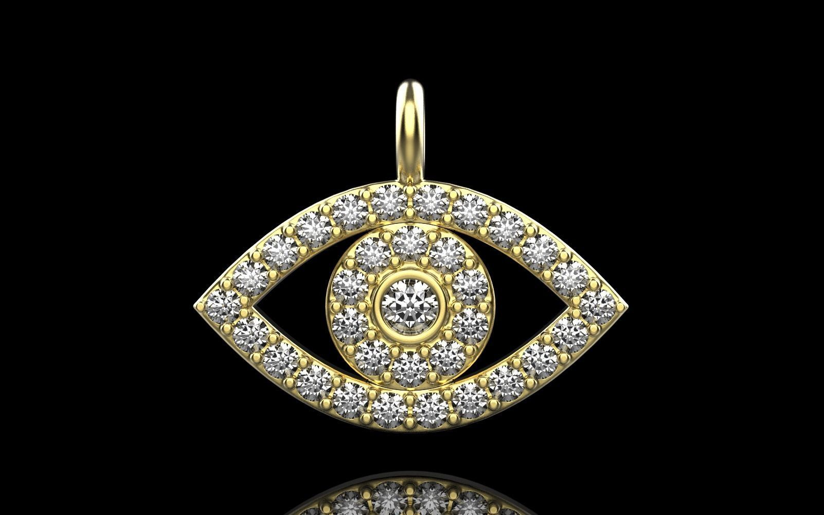 Eye pendant model 360 3D print model_12