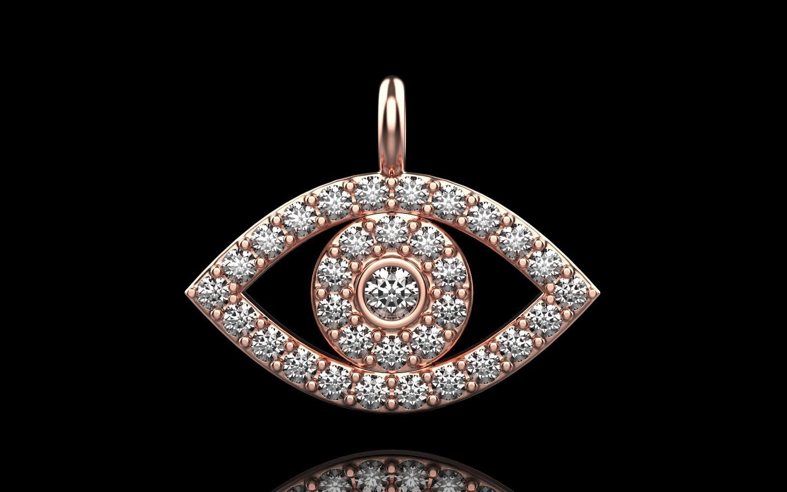 Eye pendant model 360 3D print model_14