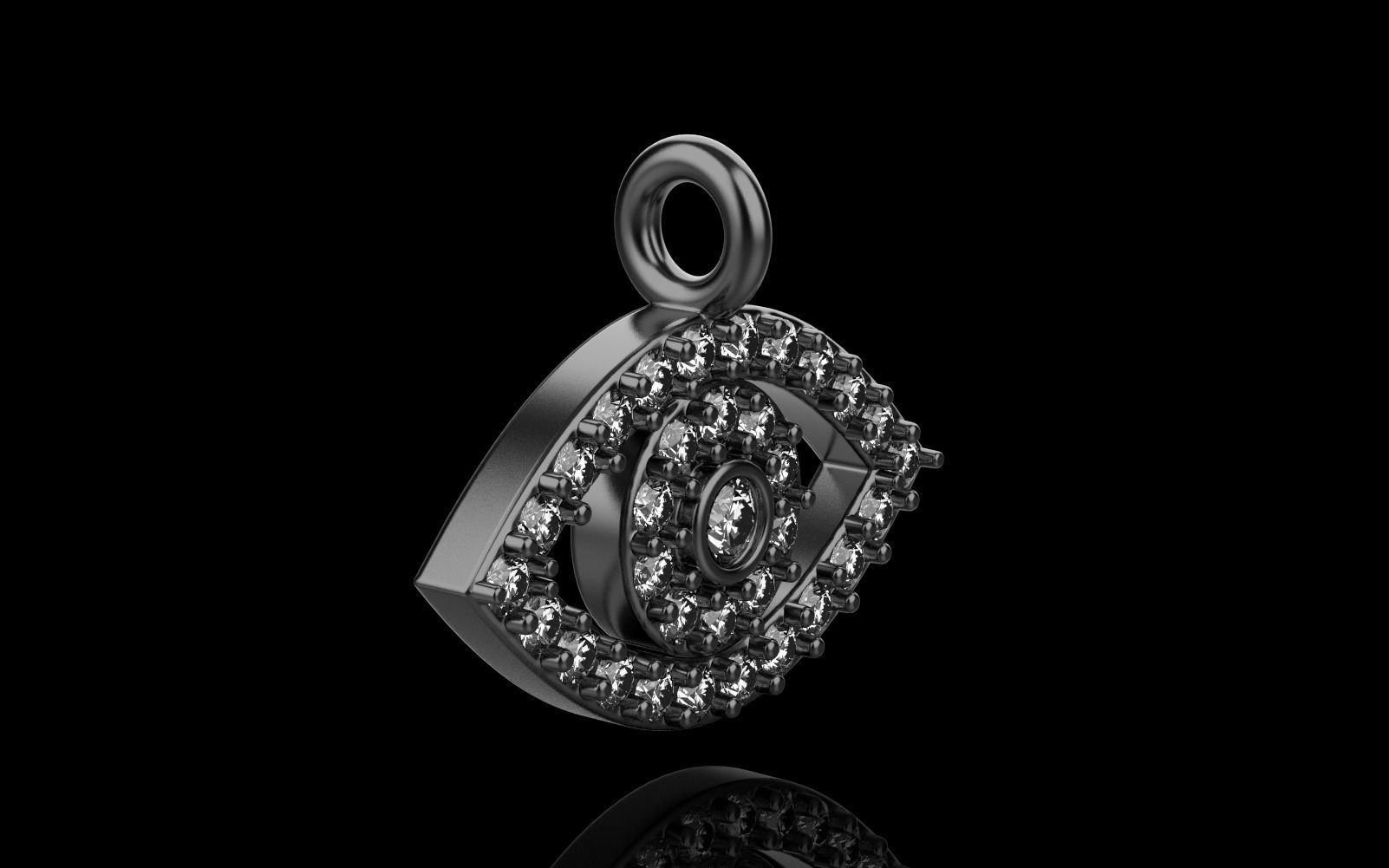 Eye pendant model 360 3D print model_27