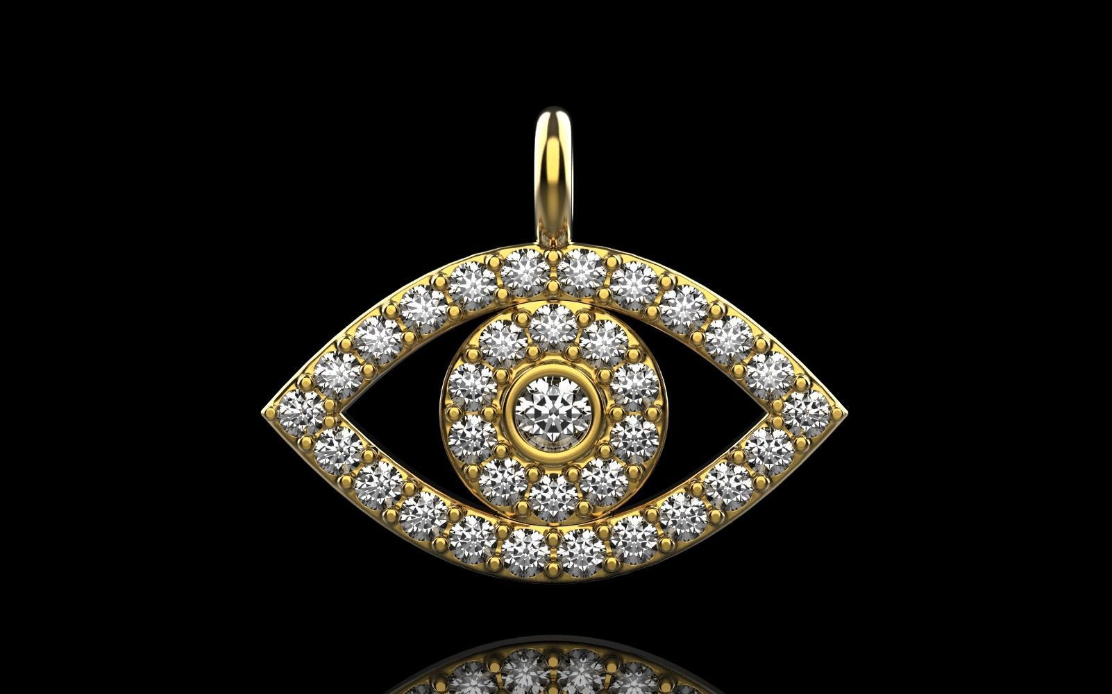 Eye pendant model 360 3D print model_17