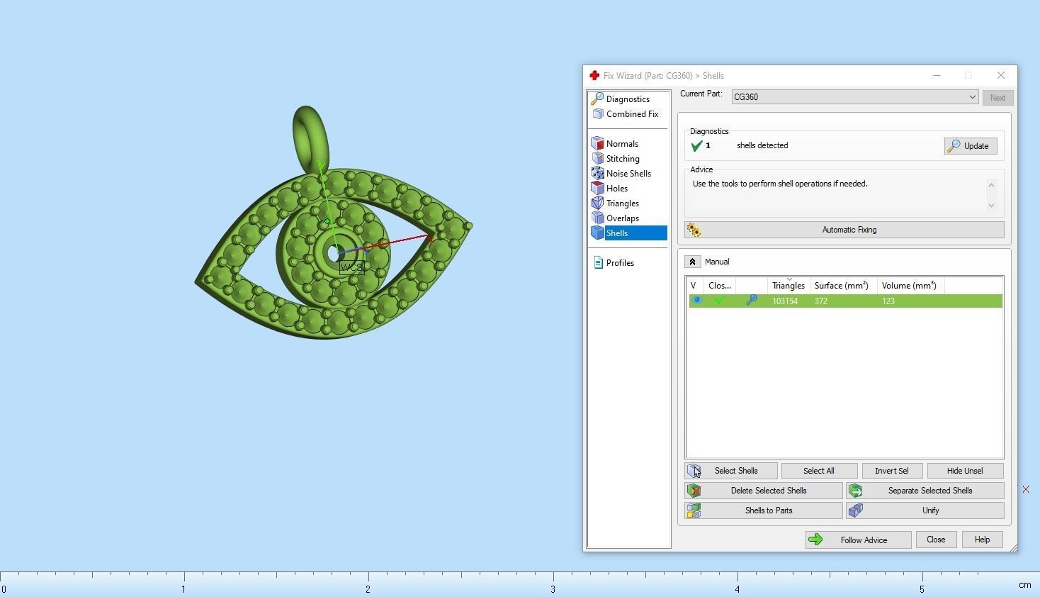 Eye pendant model 360 3D print model_11