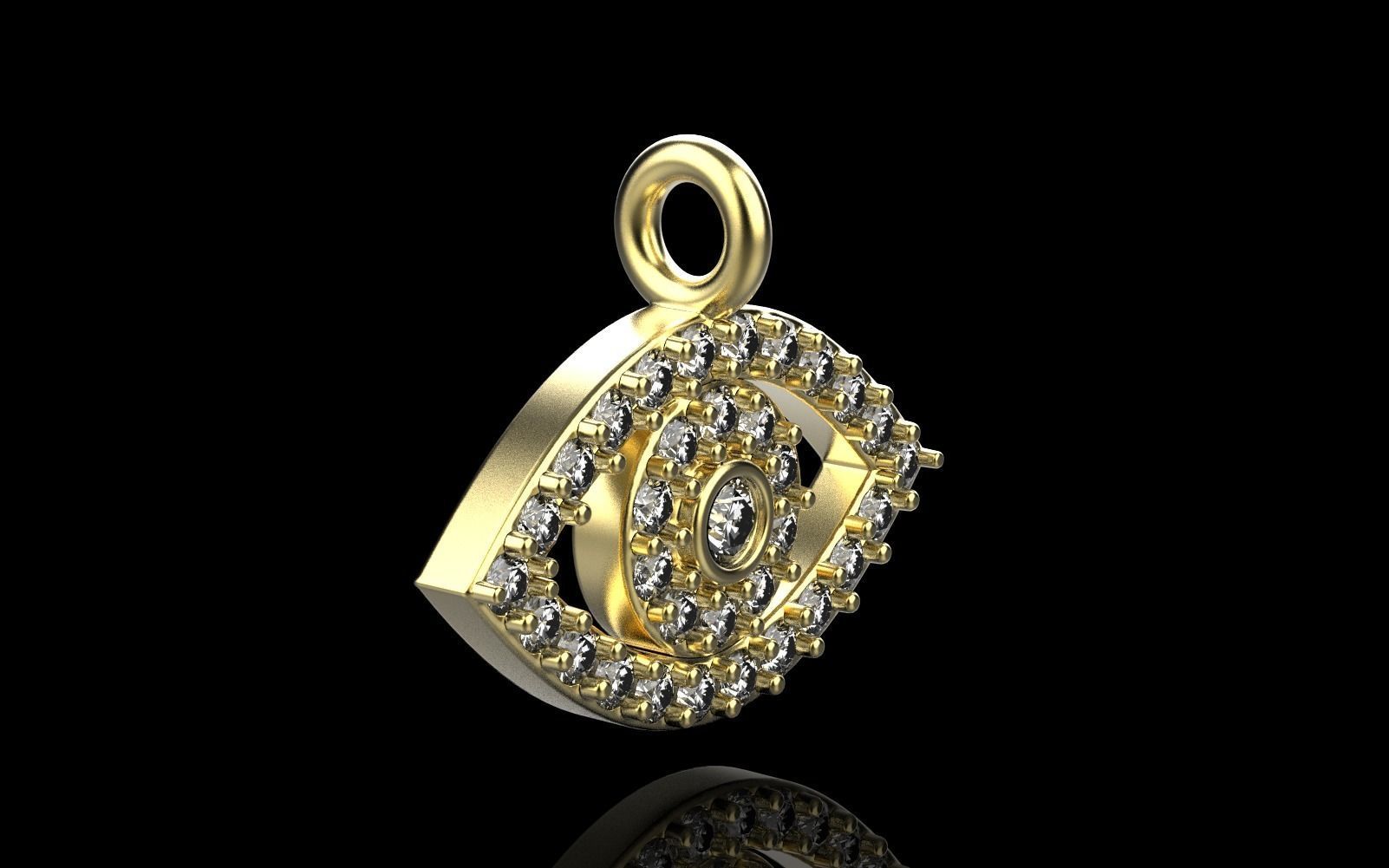 Eye pendant model 360 3D print model_24