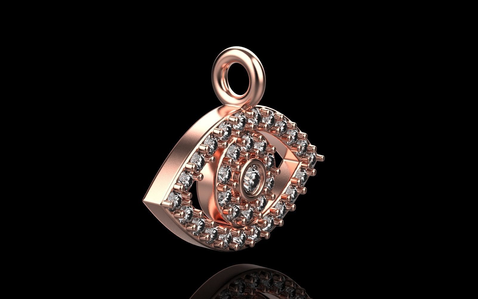 Eye pendant model 360 3D print model_26