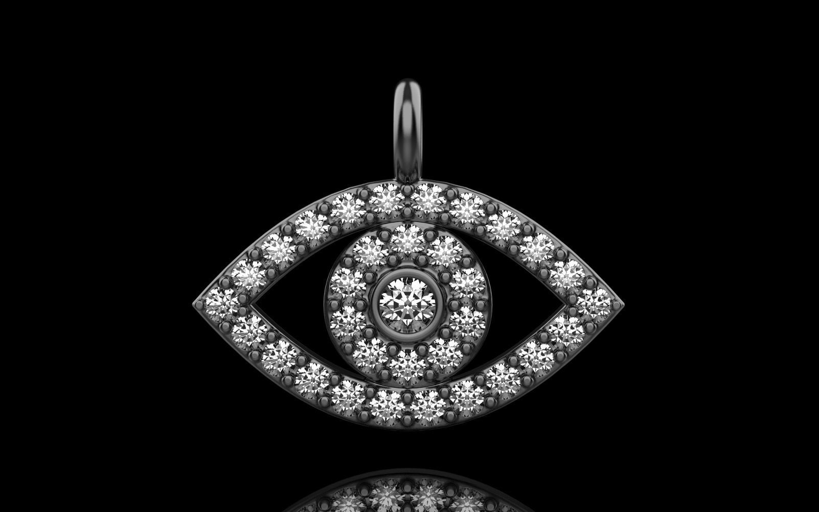 Eye pendant model 360 3D print model_15