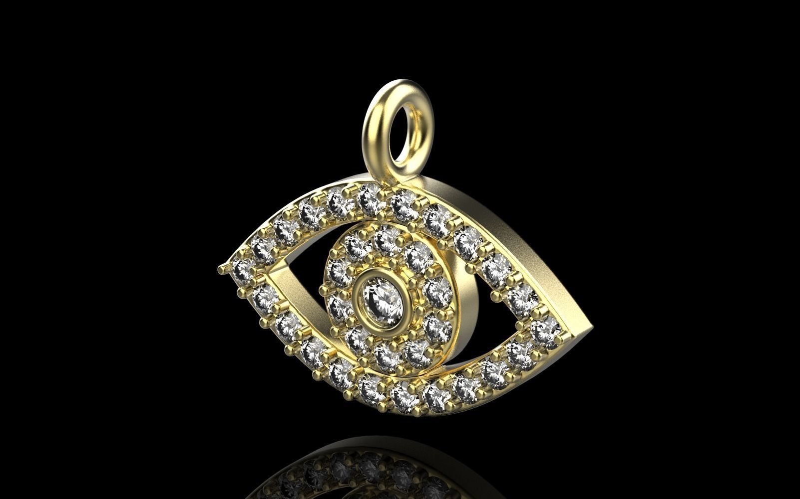 Eye pendant model 360 3D print model_21