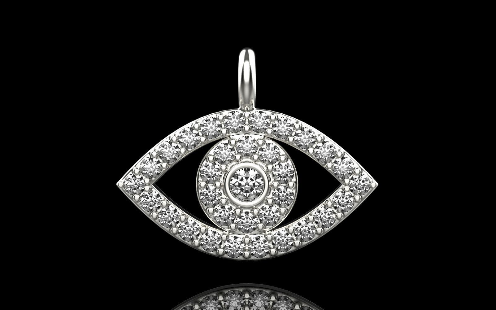 Eye pendant model 360 3D print model_16