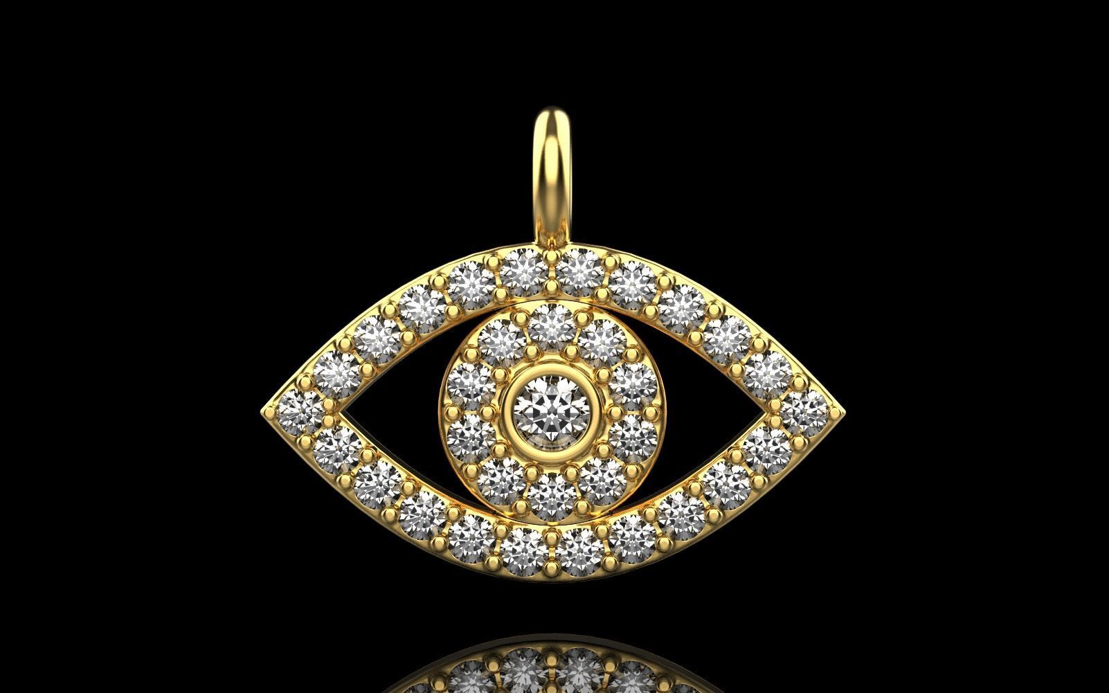 Eye pendant model 360 3D print model_1