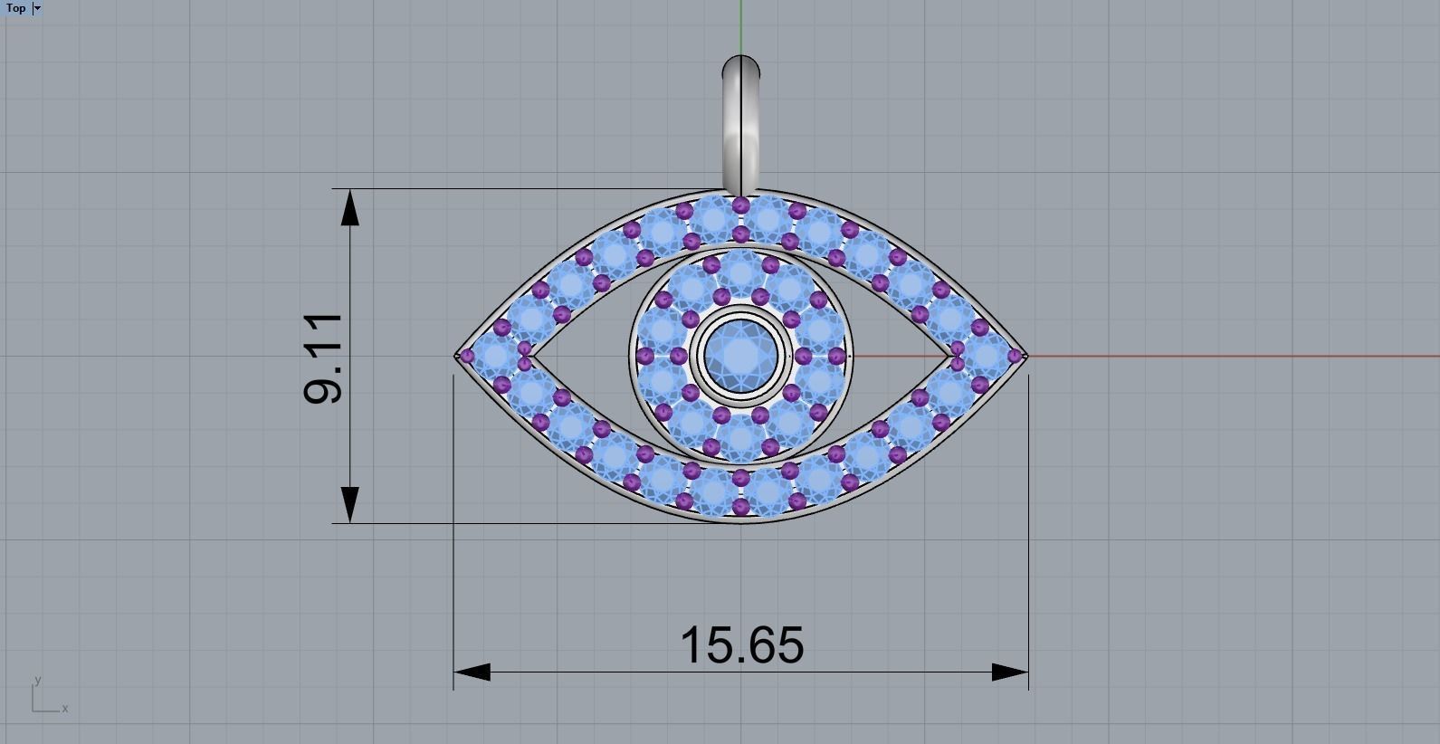 Eye pendant model 360 3D print model_5