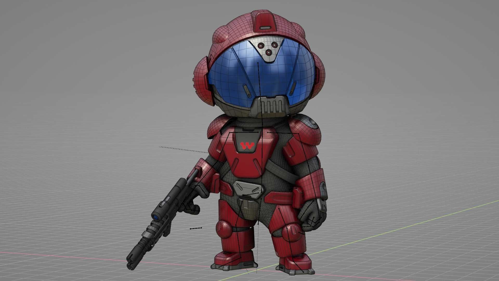 TOON TROOPER BCC-4  RIGGED 3D model_30