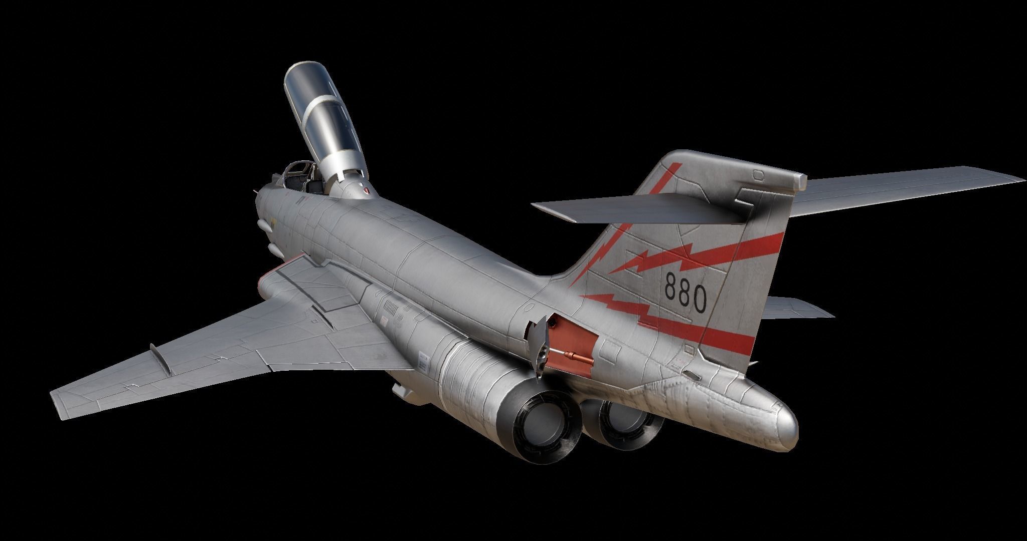 McDonnell F-101 Voodoo Low-poly 3D model_3