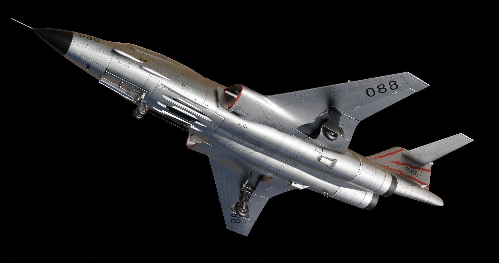 McDonnell F-101 Voodoo Low-poly 3D model_7