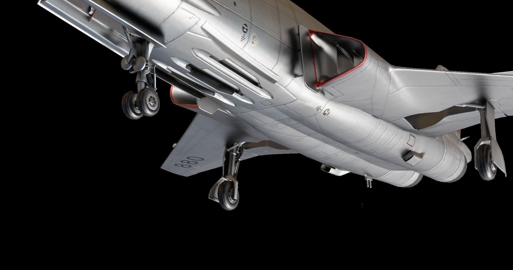 McDonnell F-101 Voodoo Low-poly 3D model_8