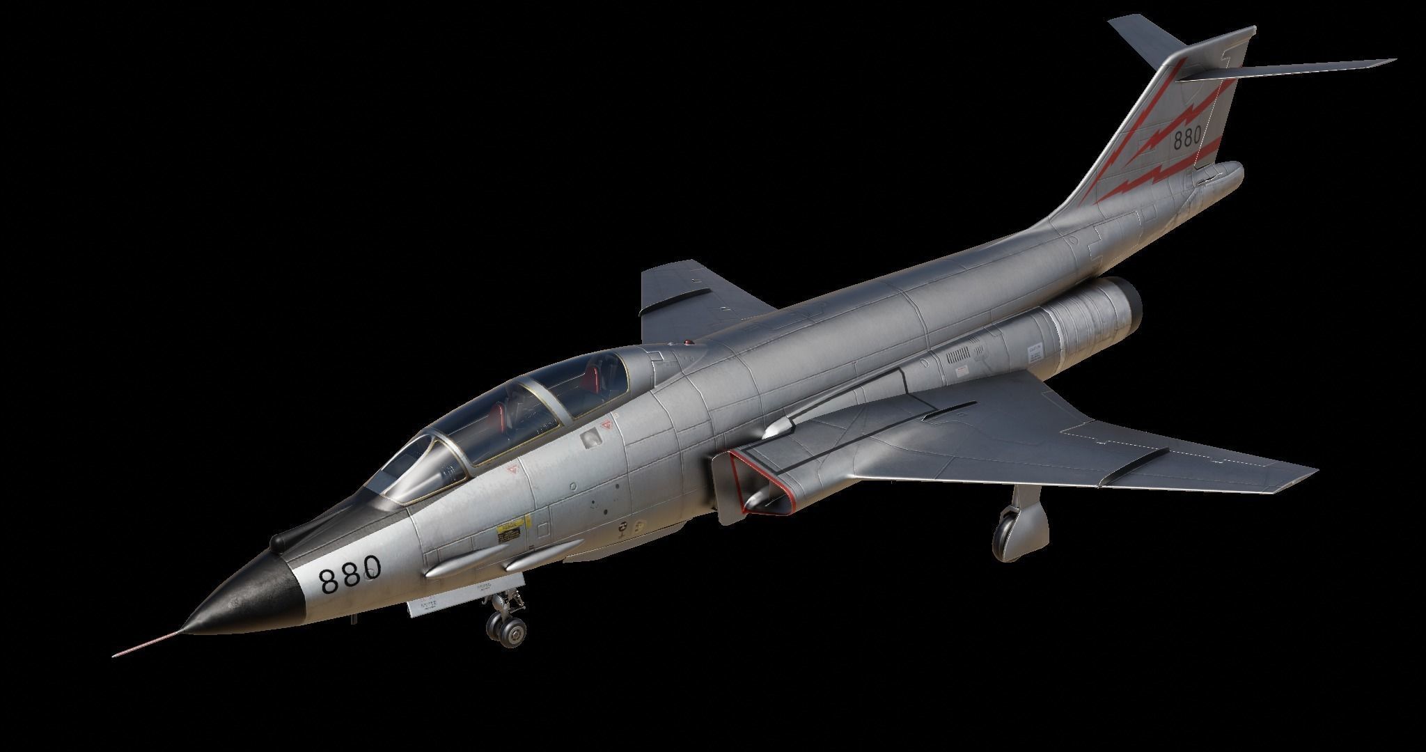 McDonnell F-101 Voodoo Low-poly 3D model_1