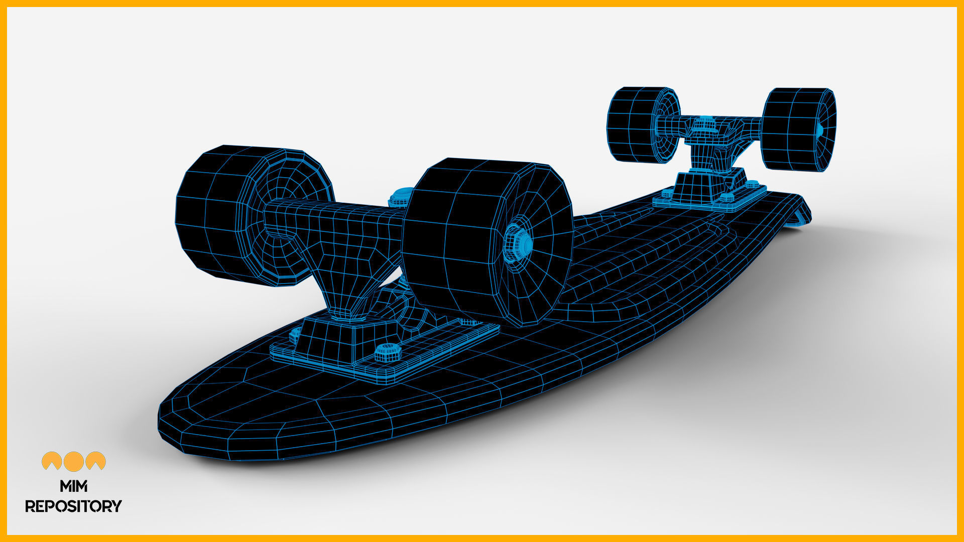 Penny Board Skateboard 3D model_6