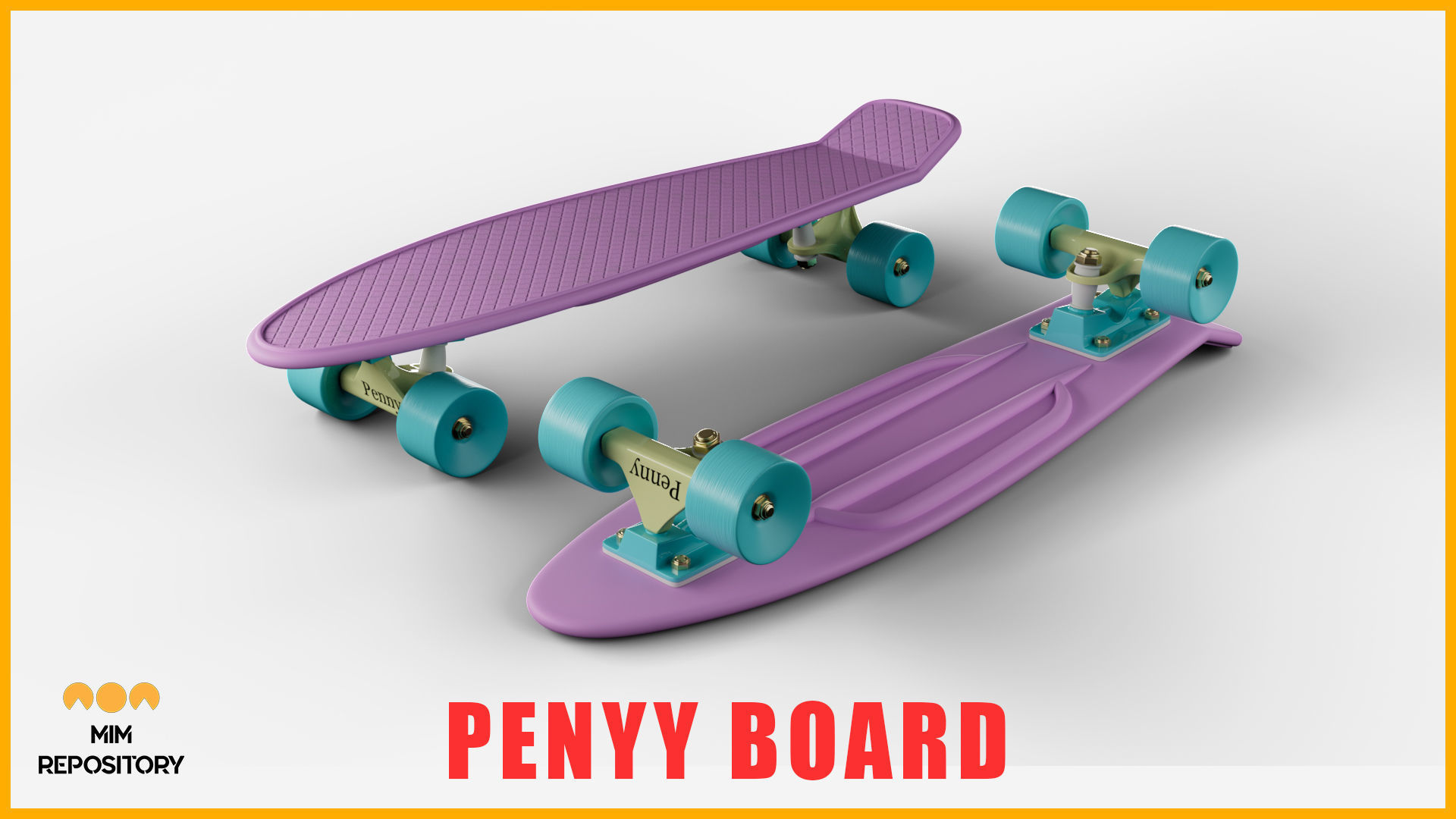 Penny Board Skateboard 3D model_1