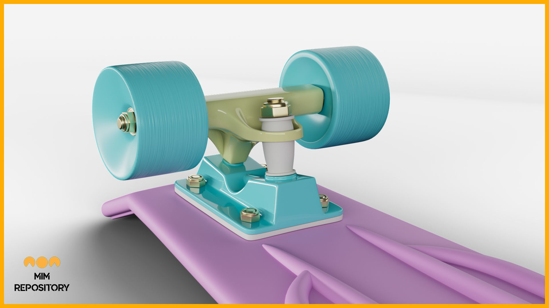 Penny Board Skateboard 3D model_3