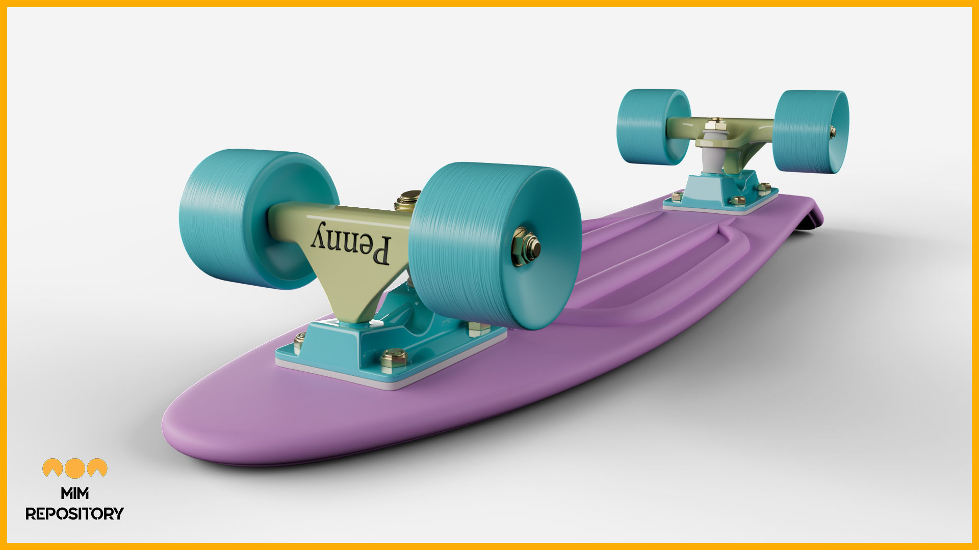 Penny Board Skateboard 3D model_5