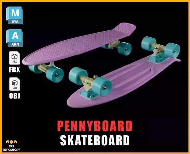 Penny Board Skateboard 3D model