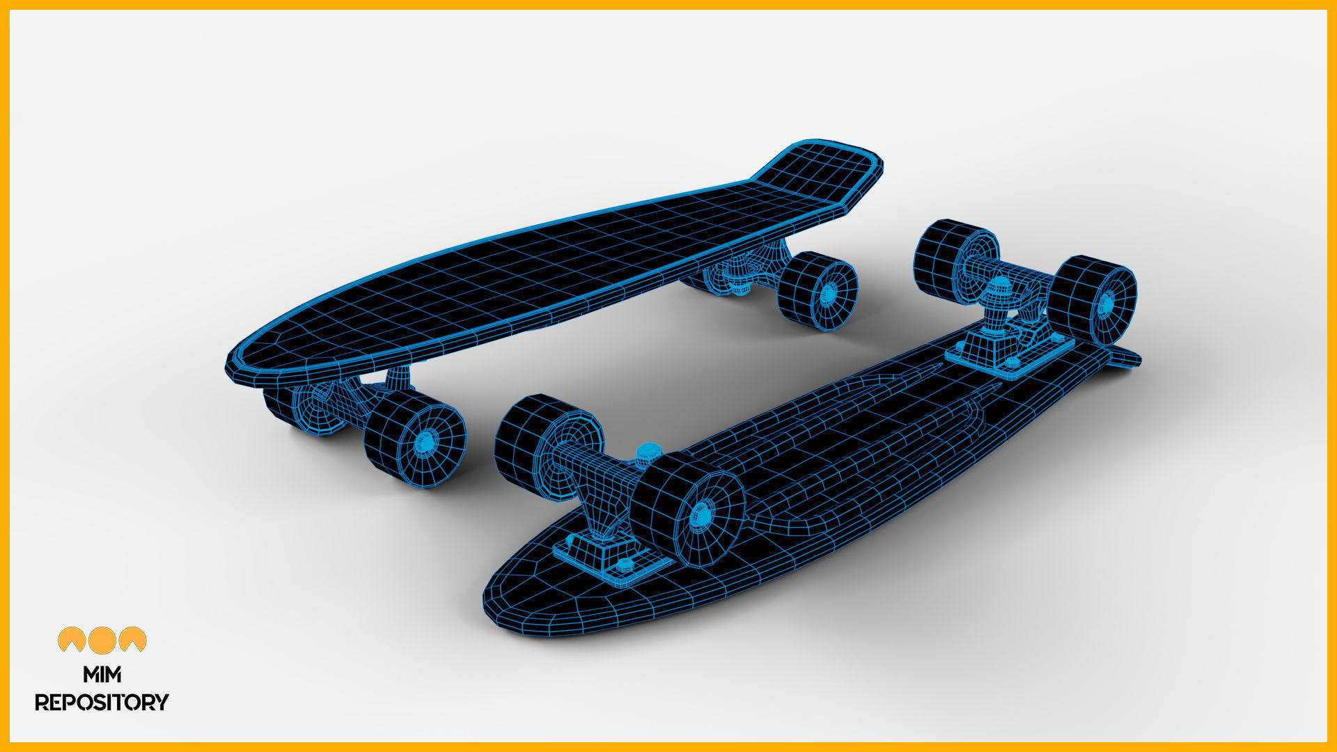 Penny Board Skateboard 3D model_2