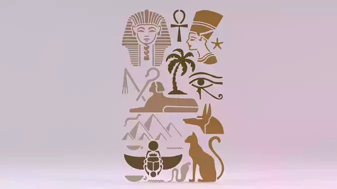Egyptian Symbols - 018 Low-poly 3D model
