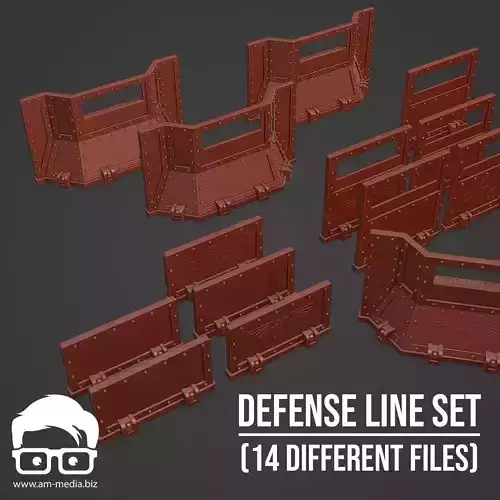 DEFENCE LINE SET - 14 PARTS 3D print model