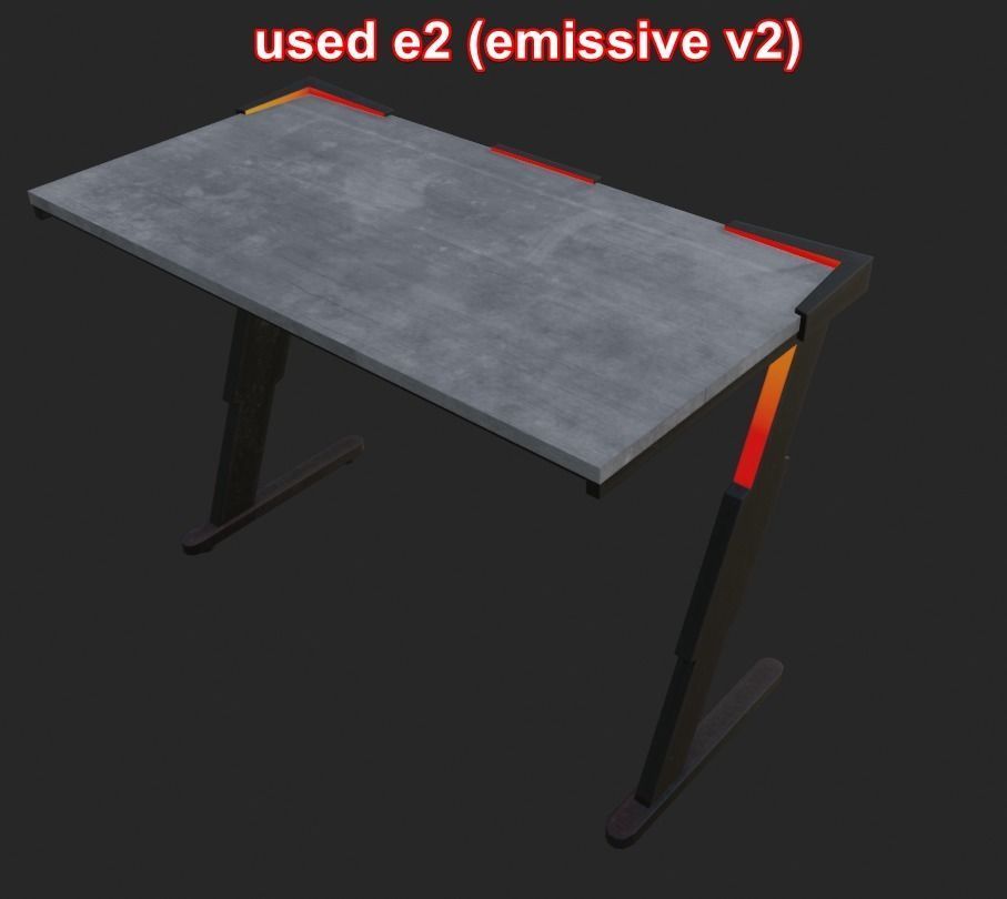 Rgb gaming desk gaming table lowpoly game ready 3d model  Low-poly 3D model_12