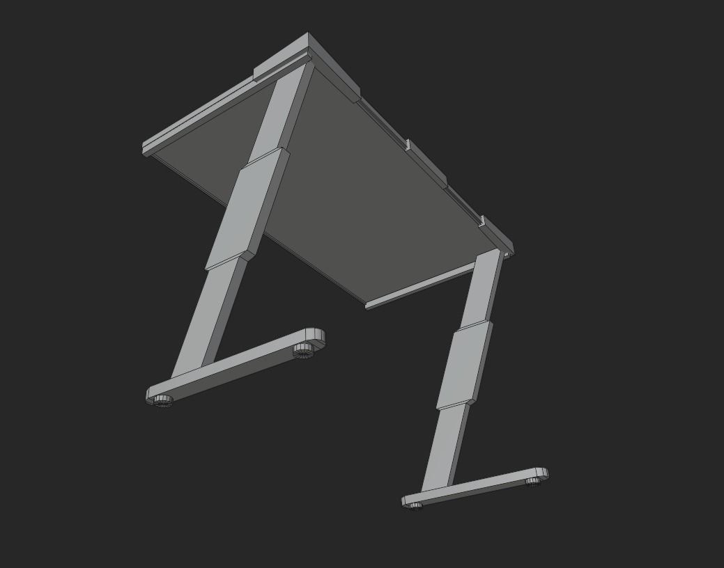 Rgb gaming desk gaming table lowpoly game ready 3d model  Low-poly 3D model_8