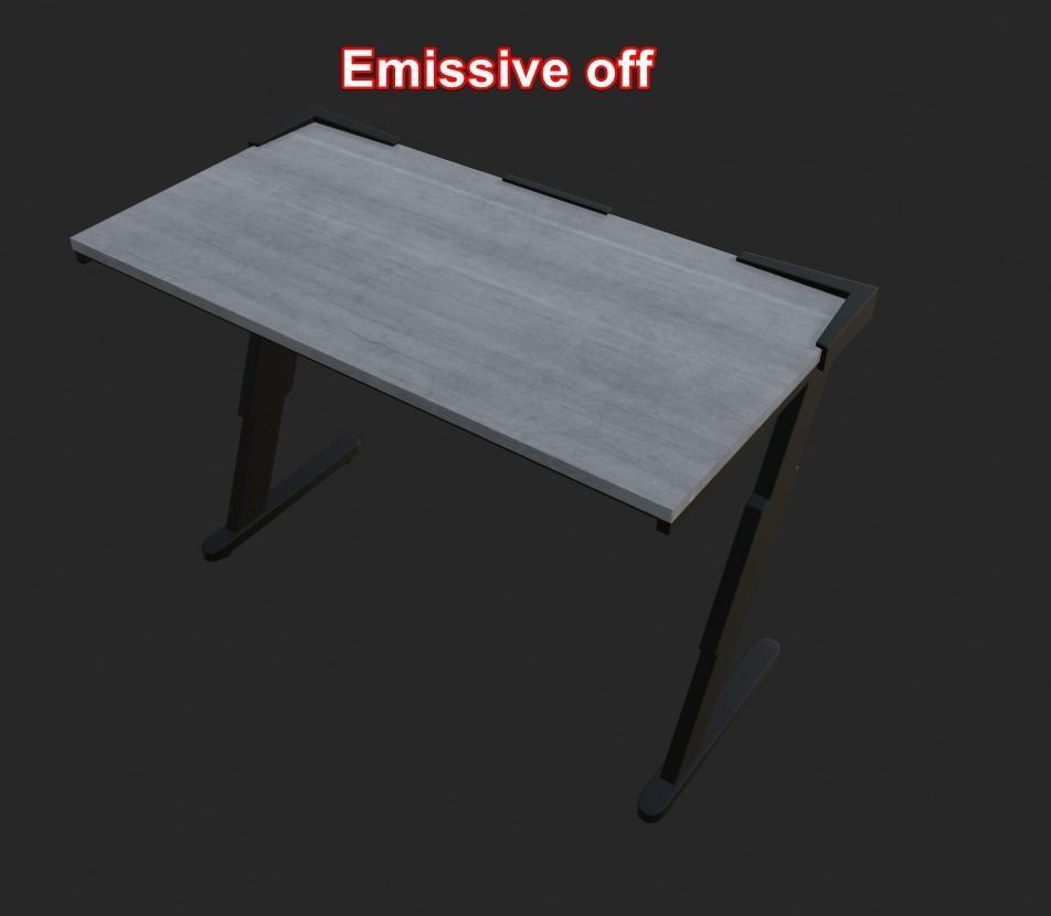 Rgb gaming desk gaming table lowpoly game ready 3d model  Low-poly 3D model_13