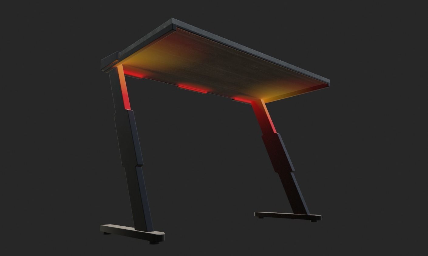Rgb gaming desk gaming table lowpoly game ready 3d model  Low-poly 3D model_3