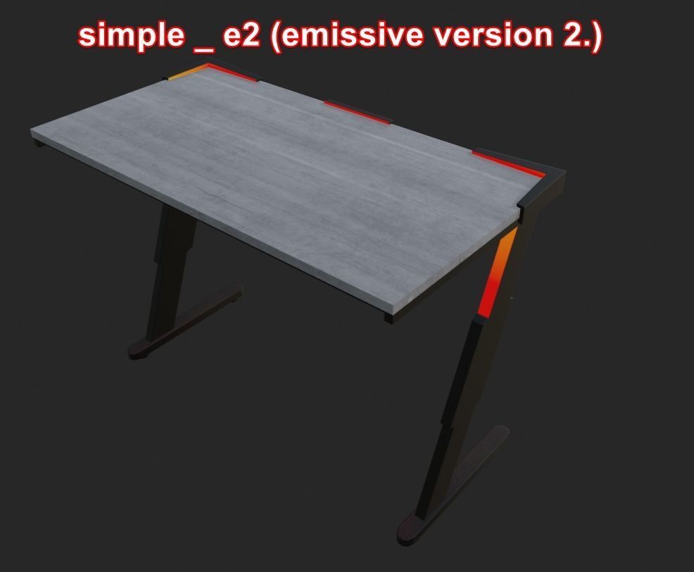 Rgb gaming desk gaming table lowpoly game ready 3d model  Low-poly 3D model_10