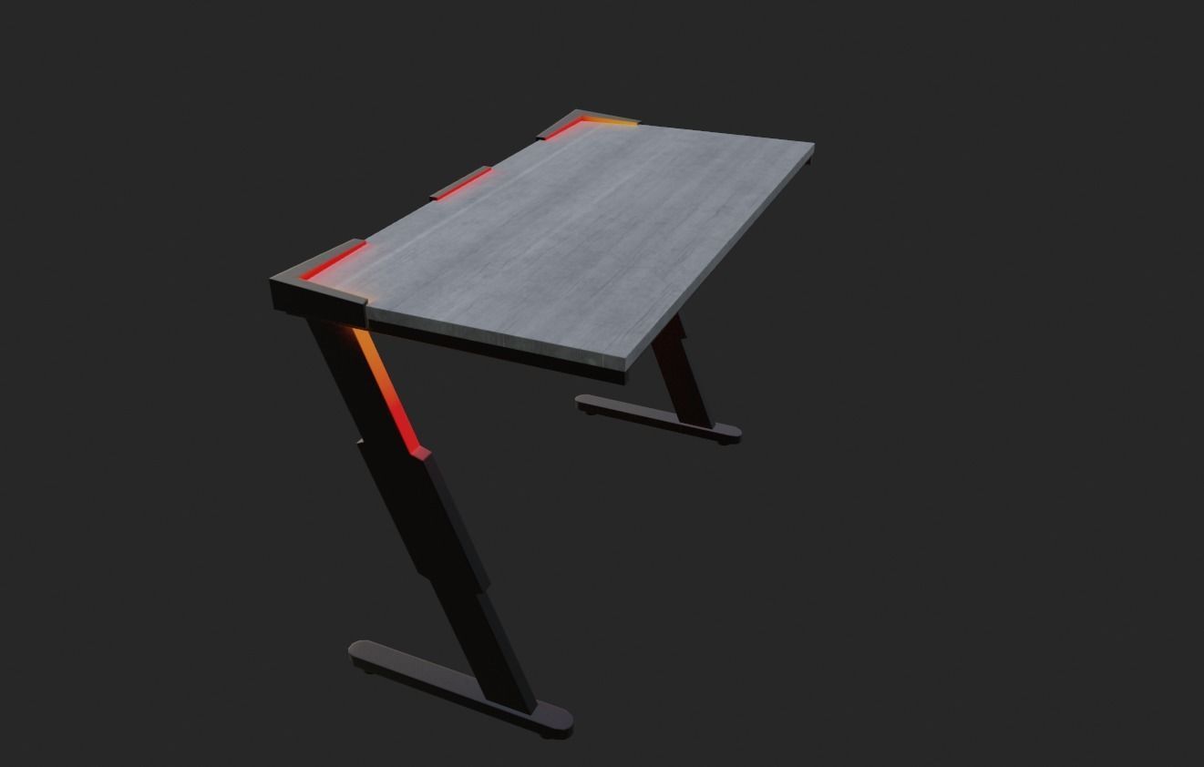 Rgb gaming desk gaming table lowpoly game ready 3d model  Low-poly 3D model_5