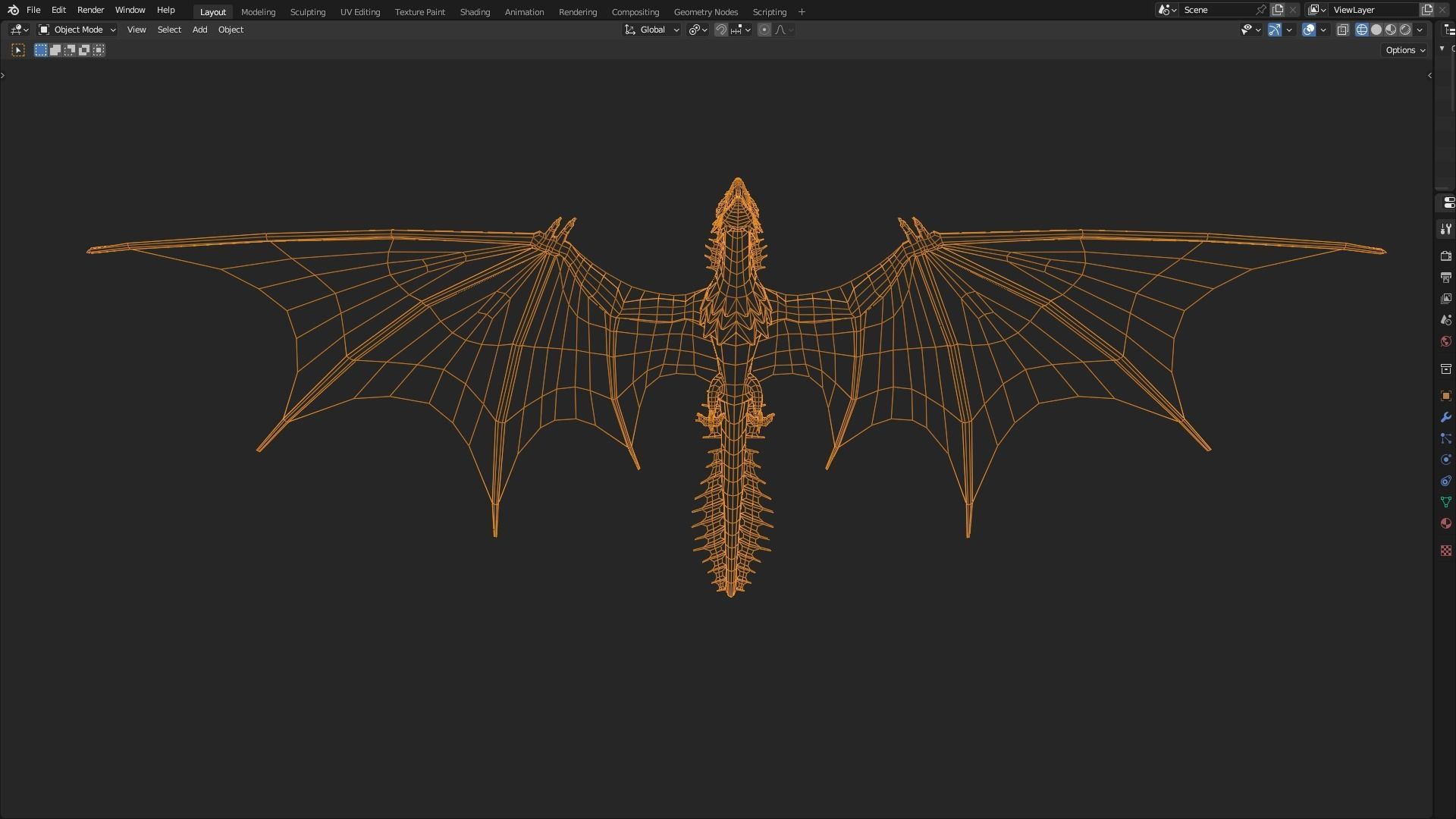 Low Poly Wyvern Dragon Animated Model Low-poly 3D model_38
