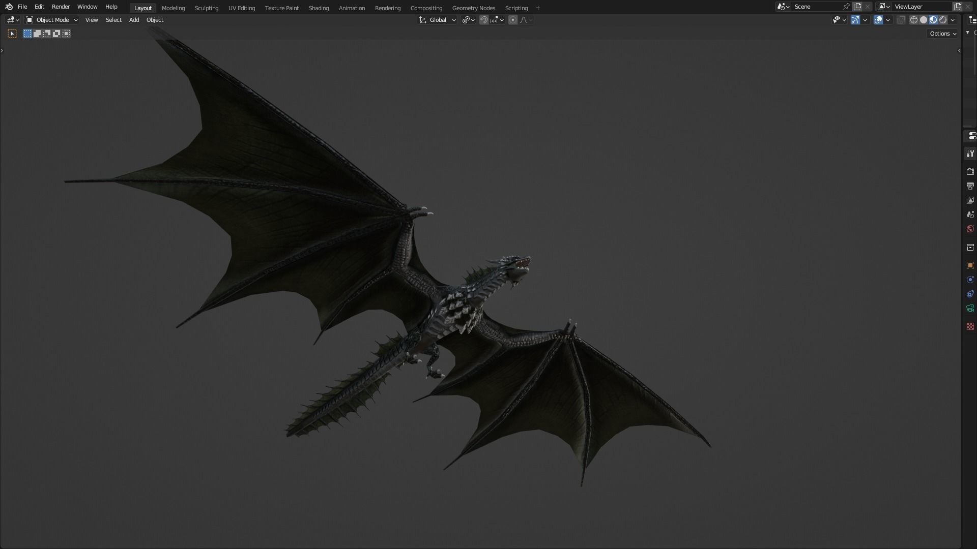 Low Poly Wyvern Dragon Animated Model Low-poly 3D model_68